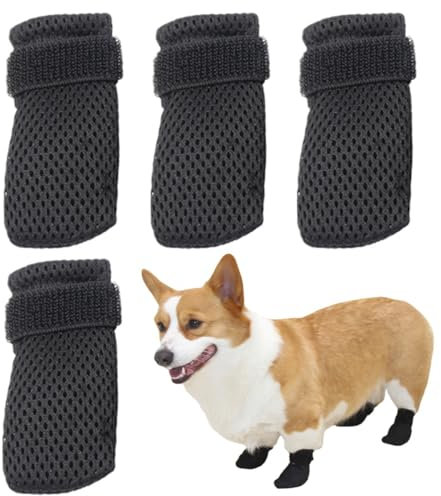 4 Stück Katzenhandschuh,Anti-Kratz-Katzenstiefel Verstellbare Katzenkrallenabdeckungen rutschfest Kleine Hundesocken Netzstoff Hundeschuhe Katzenfäustlinge zum Schneiden von Nägeln Haustier Baden