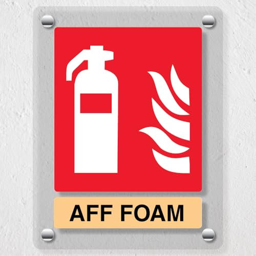 V Safety General AFF Foam Fire Extinguisher - 200 x 300 mm - Acrylic Perspex Cast Clear Safety Sign