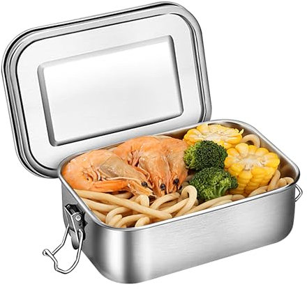 HENGBIRD bento lunch box inoxydable, 850ML lunch box hermetique, boîte à lunch en acier inoxydable avec joint d'étanchéité, sans BPA Boîte à pain adulte enfant pour la maison Pique-nique école Arbei