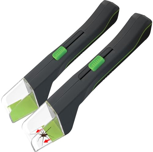 Insetticida – 2 pezzi – trappola viva per insetti e ragni – Grigio/verde – alternativa umana allo spray per ragni – Scacciamosche