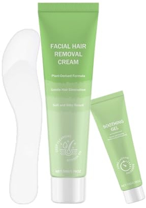 Crema per la rimozione dei del viso, 2 in 1, prodotti lenitivi per la cura della pelle | Crema depilatoria per del viso, per ascelle, gambe, braccia, addome, bikini, zona intima, estate