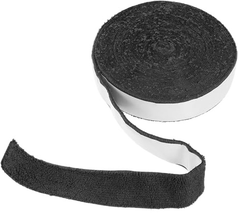 BIUDECO Cinta Antideslizante para Raqueta de Tenis y Bádminton Rollo de 10 Metros Fibra Negra Grip Absorbente de Sudor para Mejor Control Partidos y Entrenamiento