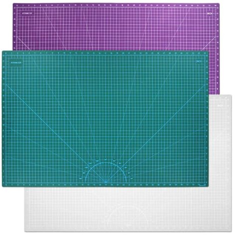 Skärmatta för kontor A1 skärmatta, tvåfärgad, höjd 90 x 60 cm, dubbelsidig, PVC, mångsidig, självläkande pappersblock (grön grön)