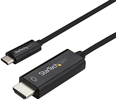 StarTech.com 3ft (1m) USB C to HDMI Cable - 4K 60Hz USB Type C to HDMI 2.0 Video Adapter Cable - Thunderbolt 3 Compatible - Laptop to HDMI Monitor/Display - DP 1.2 Alt Mode HBR2 - Black (CDP2HD1MBNL)
