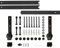 Système de Porte Coulissante, Kit de Rail pour Porte Coulissante, Rail + Roulette, 244 cm (Classique)