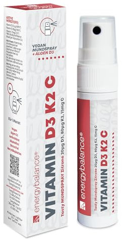 EnergyBalance Vitamin D3 K2 C Mundspray für 37 Tage, 185 Sprühstösse