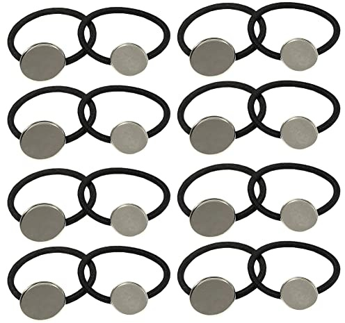 FSSTUD 20 piezas de cabujón plateado lazos para el cabello, accesorios para el cabello, suministros con bandejas de configuración de cabujón para manualidades