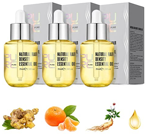 SENGHUI Purc Natural Hair Density Essential Oil,Purc Oil for Hair Growth,35ml Ginger Hair Regrowth Serum for Men Women (105ml/35ml 3pcs), Anzahl Der Teile: 1