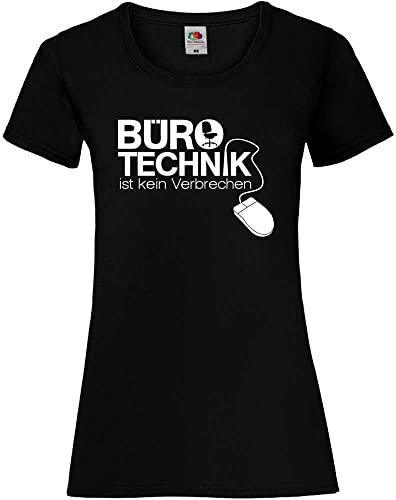 Bürotechnik ist kein Verbrechen Frauen Lady-Fit T-Shirt Schwarz M