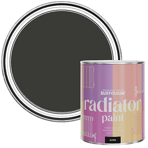 Rust-Oleum Black Heat Resistant Radiator Paint in Gloss Finish - Dark Magic 750ml
