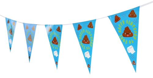 PD Outlet Emoji Poo Disposable Table Decorations – Fun and Festive Party Supplies – Perfect for Birthdays and Celebrations (Bunting)
