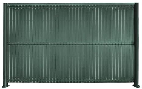 Kit occultation lamelle lattes PVC pour panneau grillage rigide maille 55 brise vue-brise H 1m53 x 2m50 Vert
