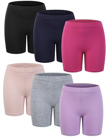 RieKet Girls Bike Cartwheel Shorts for Girls Toddler Under Dress Dance Short Kids Biker Shorts BNPRGP 6 Pack 11-12 Years