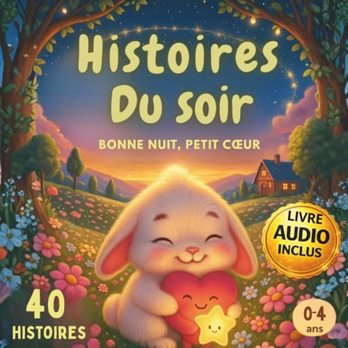 Histoires du soir– Bonne nuit petit cœur: 40 histoires pour enfants dès 2 ans (0-4 ans) | illustrées pour s’endormir en 5 min