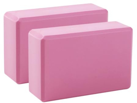 Kisangel Bloques de Yoga Eva de Alta Densidad Antideslizantes 2 Piezas Rosa 180-200 G para Fitness, Estiramientos, Baile y Entrenamiento de Flexibilidad en Casa y Viajes