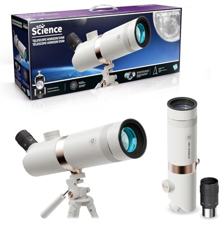Canal Toys - So Science - Télescope Horizon Star pour Enfant dès 8 Ans - Zoom 20x à 60x - Support Smartphone - Trépied Réglable - Kit Astronomie Lune, Planètes et Étoiles - COS 008FR