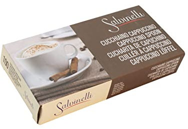 Salvinelli 100 Pezzi Modello Rimini Cappuccio Cucchiaio, Acciaio Inossidabile, Stainless Steel, 30 x 30 x 30 cm