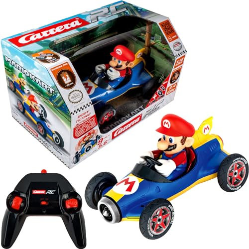 Carrera RC 370181066 Nintendo Mario Kart Mach 8 │ Ferngesteuertes Auto ab 6 Jahren für drinnen & draußen │ Mini Mario Kart zum Fernbedienung zum Mitnehmen │ Spielzeug für Kinder & Erwachsene