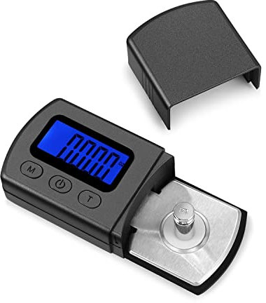 Flexzion Professional Digital Turntable Stylus Scale Load Scale Gauge Record Player Needle Cartridge Scale Vinyl Stylus Turntable Force Scale Gauge with LCD Backlight for Tonearm Phono Cartridge