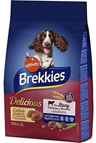 BREKKIES Delicious pienso para perros adultos con buey, verduras y cereales bolsa 7,250 kg