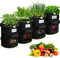 SIMBOOM Bolsa de Cultivo 4 Piezas, 40L Bolsas para Plantas Maceta de Tela para Papas Tomates Fresas