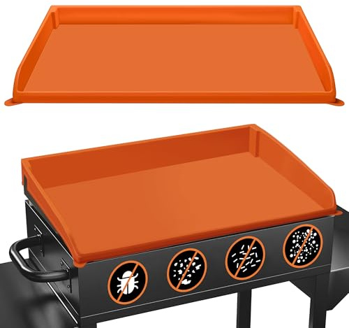 NancyL grillmatta silikonskyddskåpa, full kant 71 cm grillskydd svart sten tillbehör för Blackstone 71 cm och allätare-stekbord, slitstarkt grillskydd av livsmedelskvalitet