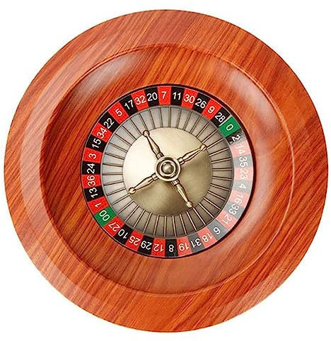 MObyat 30,5 cm großes Roulette-Rad aus Holz, europäisches Roulette-Rad, Drehteller, Freizeittischspiele, perfekt für einen Spieleabend zu Hause oder eine Club-Party