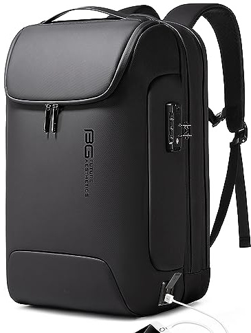 BANGE Men's Anti-Theft Backpack,Waterproof Fashion Travel Backpacks,High Tech Backpack with USB3.0 Charging Port,Business Laptop Backpack Fits 17.3 Inch Notebook…