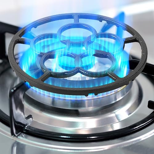 Infreecs Cast Iron Wok Rack, Universal Gas Ring Reducer for Mocha Pot Stand, Heavy Duty Thick Gas Hob Reducer, Metal Reducer Ring Holder Trivets for Coffee Pot Moka Small Saucepan