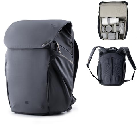 PGYTECH OneGo 2 Sac à Dos Photo 25L avec Compartiment Ordinateur/iPad Sac étanche pour Photo Urbaine & Voyage, Compatible Sony/Canon/Nikon/DSLR/Appareils sans Miroir, Noir mat