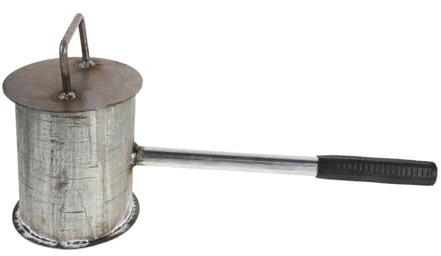 Warmhm Fire Suppressing Urn Bbq Extinguisher Pot with Lid Portable Steel Fire Safety Equipment for Outdoor Barbecue Emergency Use 12cm Diameter 14cm Height