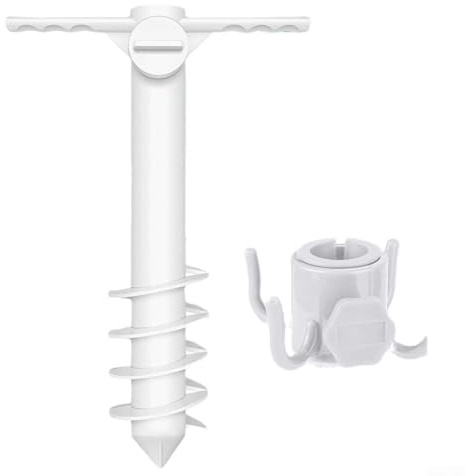 Ancora per ombrellone da spiaggia con meccanismo a vite per un supporto affidabile dell'ombra e resistenza al vento