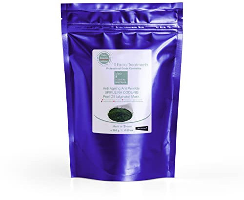 Peel-Off Anti-Ageing und Anti-Ageing Gesichtsmaske mit Spirulina und Alginaten. Lifting- und Anti-Falten-Effekt. Erfrischende, feuchtigkeitsspendende und straffende Gesichtspflege - 200 g