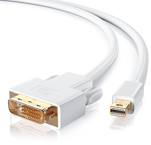CSL - Mini Displayport auf DVI Kabel 5m - Full HD HDTV 1080p - miniDP auf DVI Dual Link 24 1 - Kompatibel mit Thunderbolt 1- und Thunderbolt 2-Ports -Surface - weiß