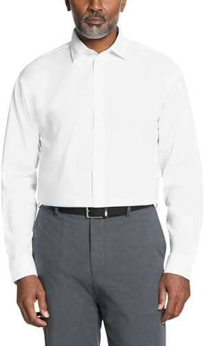 Unlisted by Kenneth Cole mens Regular Fit Solid Dress Shirt, White, 16 -16.5 Neck 34 -35 Sleeve Large US