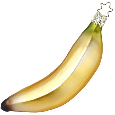 Inge Glas - Christbaumschmuck, Baumschmuck - Banane - Glas - Mundgeblasen - Größe: 14 cm