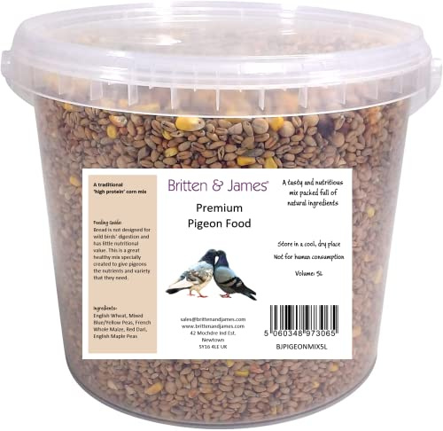 Britten & James Premium Traditional Corn Mix Pigeon Food 5L Tub (4.5kg)