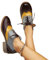 Modische Oxford-Schuhe für Damen, Retro-Stil, knöcheliger Absatz, Schnürschuh, gelb, 38 EU