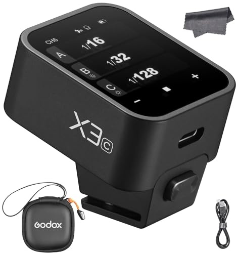 GODOX X3 X3C X3-C Flash Trigger for Canon Cameras, 2.4G TTL Wireless OLED Touchscreen Transmitter, Built-in Lithium Battery Quick Charge (X2T-C Xpro-C XProII-C Upgrade)