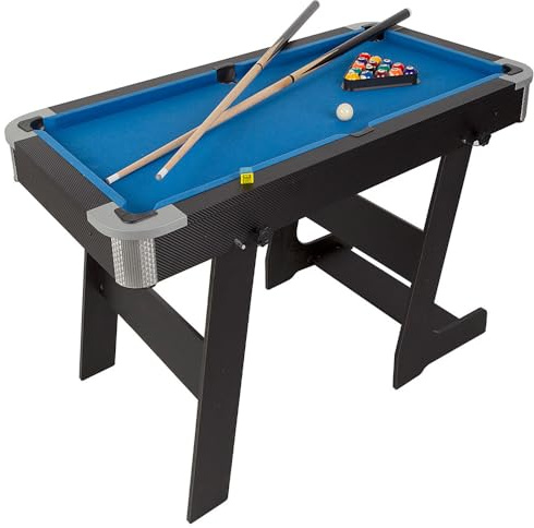 ColorBaby 85437 Mesa multijuegos Plegable, Billar y Ping Pong, 120x61x73 cm, De Madera, Incluye 2 Tacos, 16 Bolas, 1 Tiza, 1 Cepillo, 1 triángulo, 2 Palas, 1 Red y 3 Pelotas, 6 años y mas