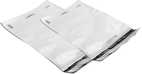 BLASETTI - 100 Sacchetti per Spedizione in Plastica POLYSELF - Formato: 50x58 cm, Materiale Polietilene Bianco. Antistrappo con Chiusura Adesiva, Buste Flyer Riciclabili per Corrieri e Spedizioni