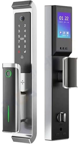 3D Face Recognition Smart Door Lock, Bluetooth WiFi Fingerprint Door Lock with Camera, Keyless Entry Door Lock for Front Door, Video Doorbell, Rechargeable