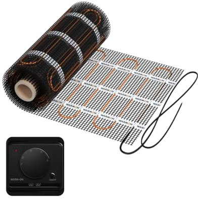 Riscaldamento a pavimento elettrico: tappetino riscaldante a due ruote Warmon Classic Light 100 W/m² con termostato AC3082H analogico, dimensioni tappetini: 5 m²