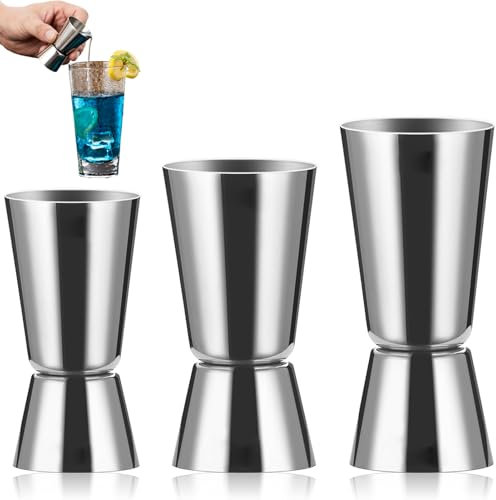 3 Pièces Doseur Cocktail,Doseur Alcool,Verre Doseur Cocktail,Cocktail Jigger,Doseur À Alcool Double,Cocktail Doseur,Mesure De Bar,Barman Professionnel,Pour Bar,Fête,Vin,Cocktail