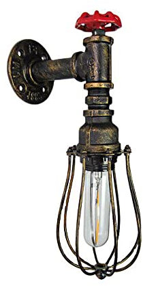 Light Industriale con tubatura a Tubo d'Acqua Vintage Lampada in Metallo a Filo sconde a Vapore, apparecchi di Illuminazione a Montaggio retrò Singoli Appliques per Loft da Fattoria per la