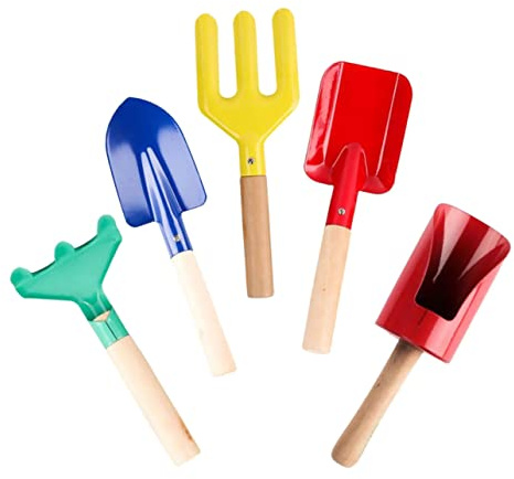 5 Pièces Outils de Jardinage Truelle Râteau Accessoires Pratiques pour Jardinage Plantations de Fleurs