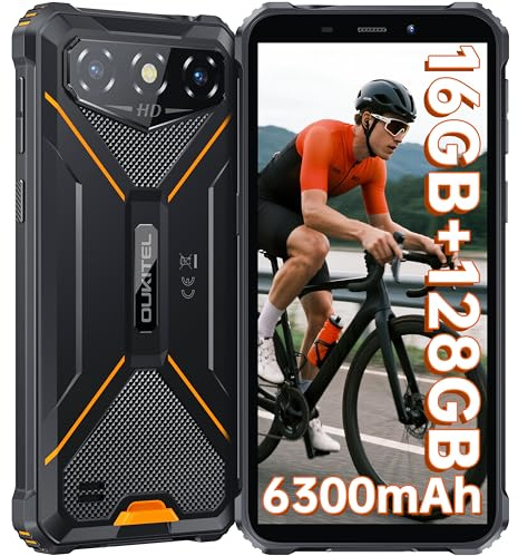 OUKITEL G3 Outdoor Handy - 16GB+128GB(1TB) 6300mAh Akk Outdoor Smartphone Ohne Vertrag 6,0 Zoll Corning Glas 5 Bildschirm 13MP+5MP Kamera IP68/69K Wasserdicht baustellenhandy Dual SIM/OTG/GPS/Face ID