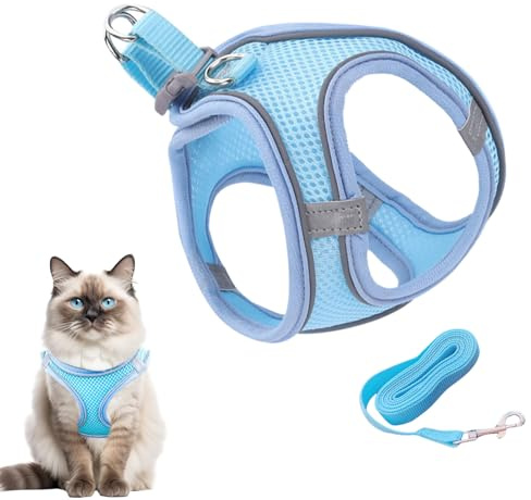 Pettorina Per Gatti,Set Imbracatura e Guinzaglio per Gatto | Taglie Piccola Media Grande per Escursionismo Addestramento Viaggio