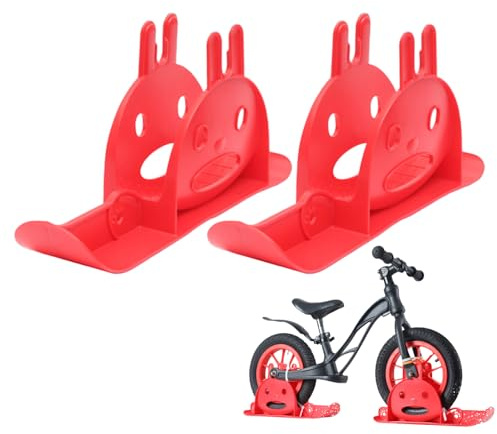 Cycling Ski Sledge, 1 Pair Winter Sledge Board Balance Bike Snow Ski Set - Spare Parts Non-Slip for Mountain Roads Walker Trails