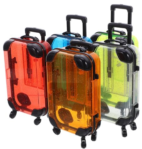 FIXOSHEE Valise pour Garçon et Filles 5 Pièces Mini-Valises à Roulettes 168 X 85 X 5 CM Ensemble de Jeu de Rôle Réaliste Plastique Léger Coloré pour Imitation Voyage et Développement